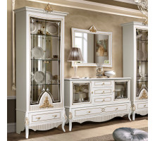 Витрина 2-х дверная в гостиную Стелла (белый золото)