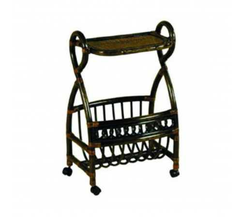 Столик с подставкой для газет Classic Rattan 17/17 из ротанга на колесиках