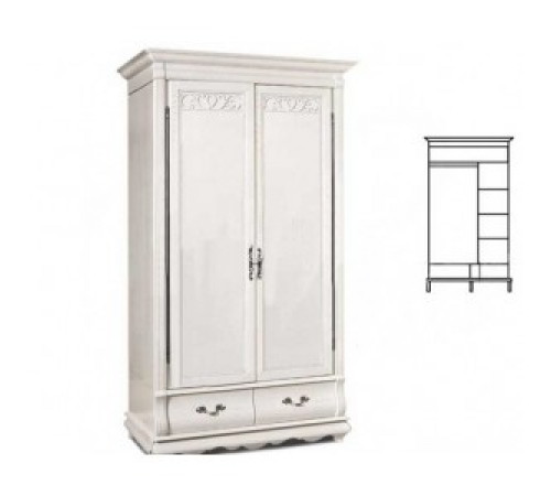 Шкаф для одежды Оскар ММ-216-01/02Б (белая эмаль+пт)