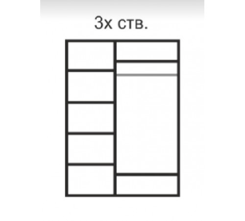 Трехстворчатый шкаф для одежды с зеркалом Rimini РМШ1/3(слоновая кость)