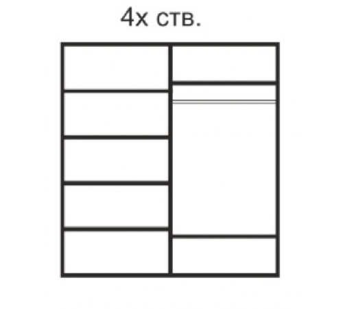 Четырехстворчатый шкаф для одежды с зеркалом Rimini РМШ1/4 (слоновая кость)