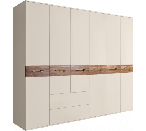 Шестистворчатый шкаф для одежды с ящиками Богемия Вуд (Bogemia Wood) БМШ2/61 (Wo)